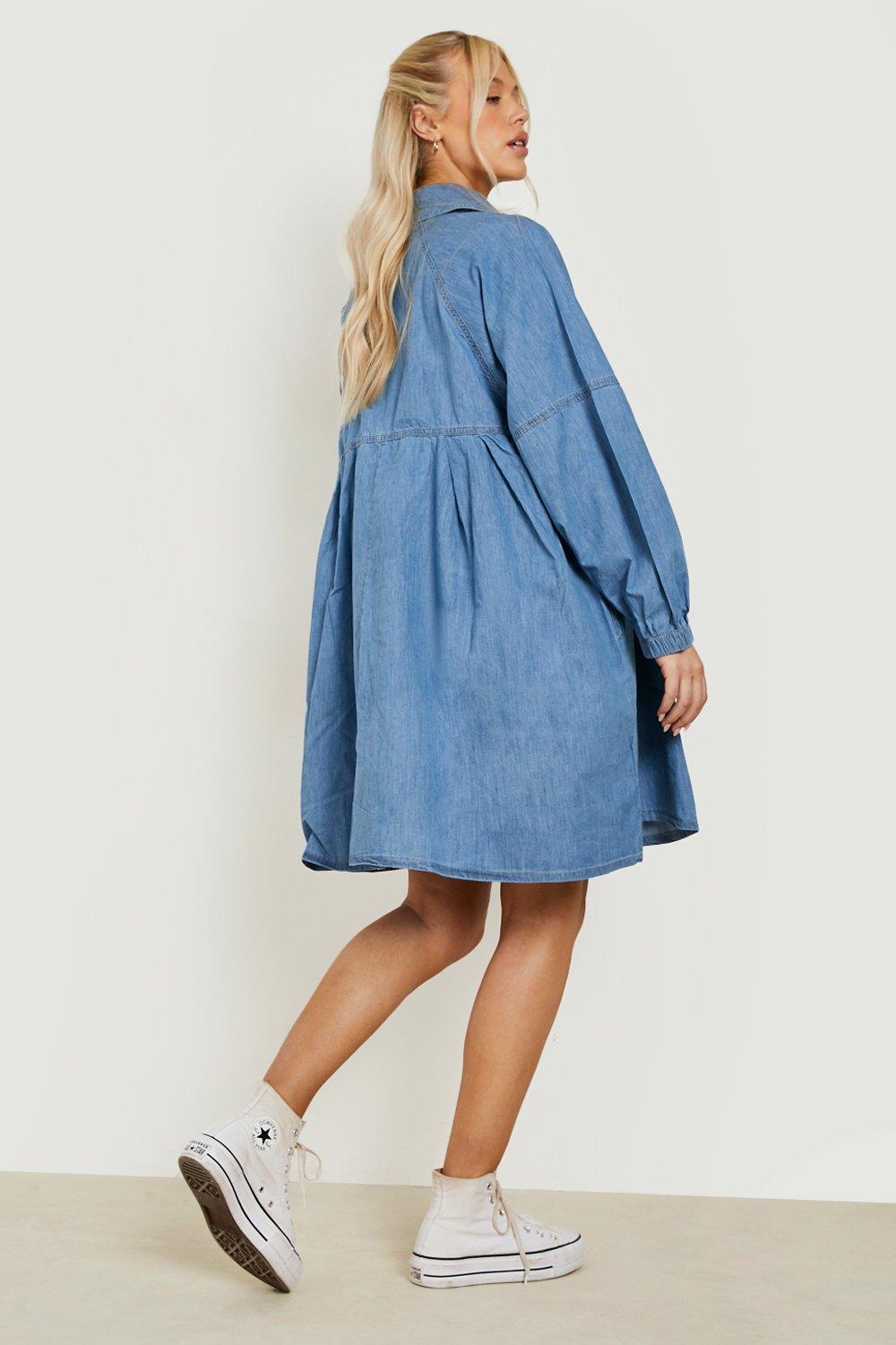 AEO chambray floral store print shirt dress